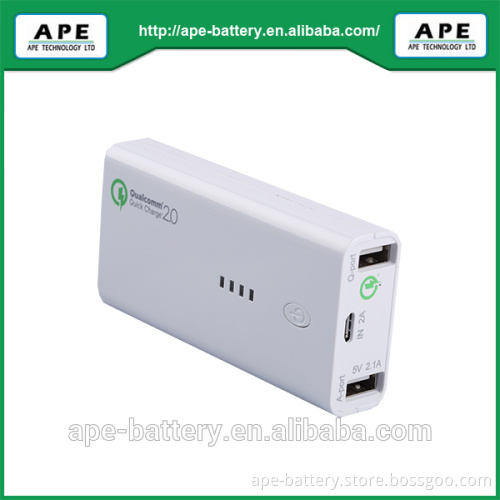 Best quality smart power bank with Qualcomm Quick Charge 2.0, CE/RoHS/FCC/QC2.0 Certification